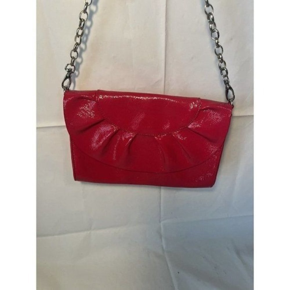 BAEKGAARD  scalloped clutch chain strap purse  leather Vera Bradley new